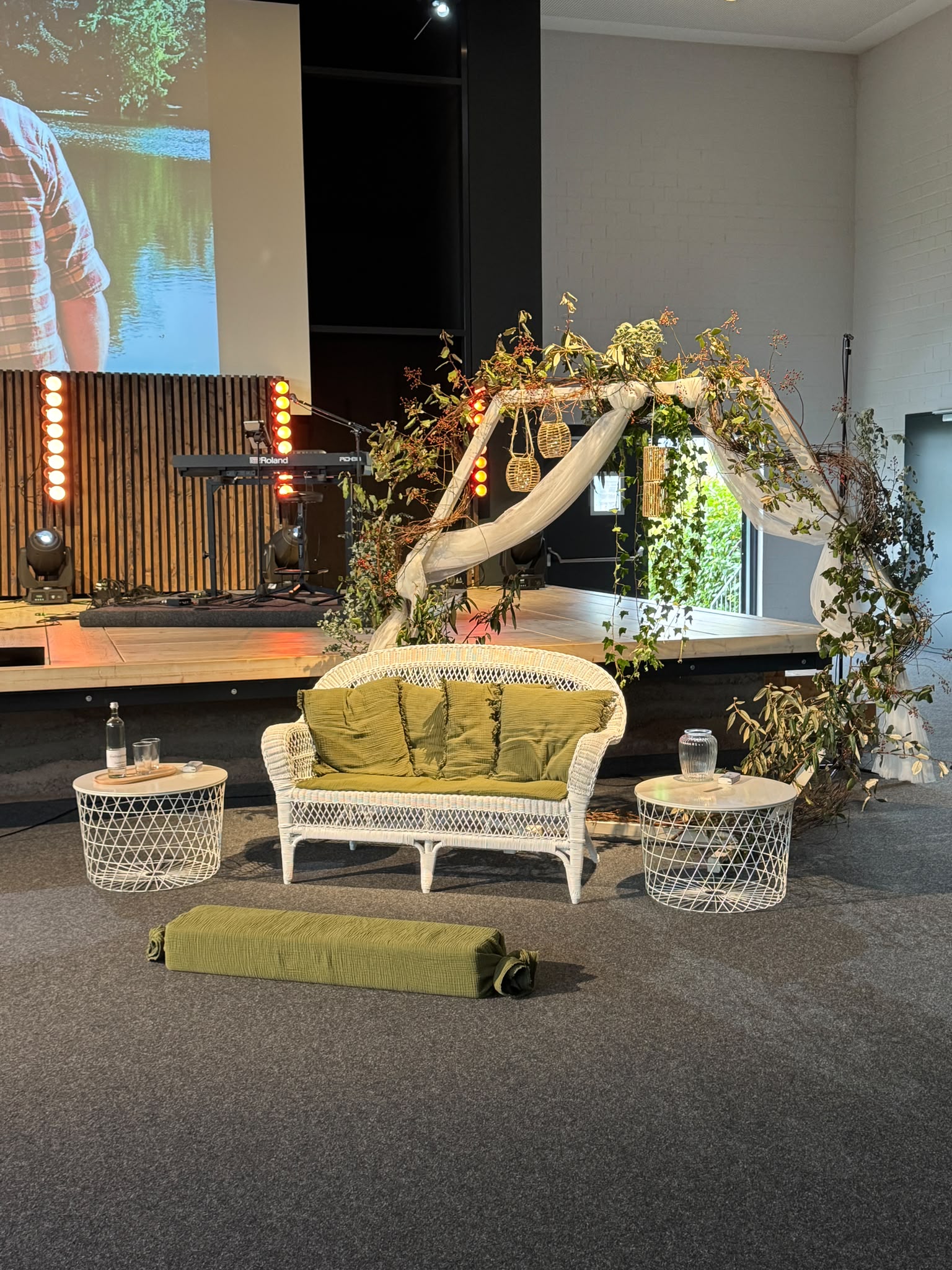 Rattan Sofa weiß